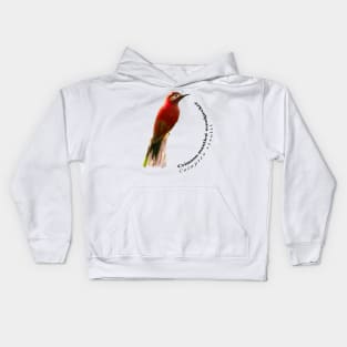 Crimson-mantled woodpecker exotic bird Kids Hoodie